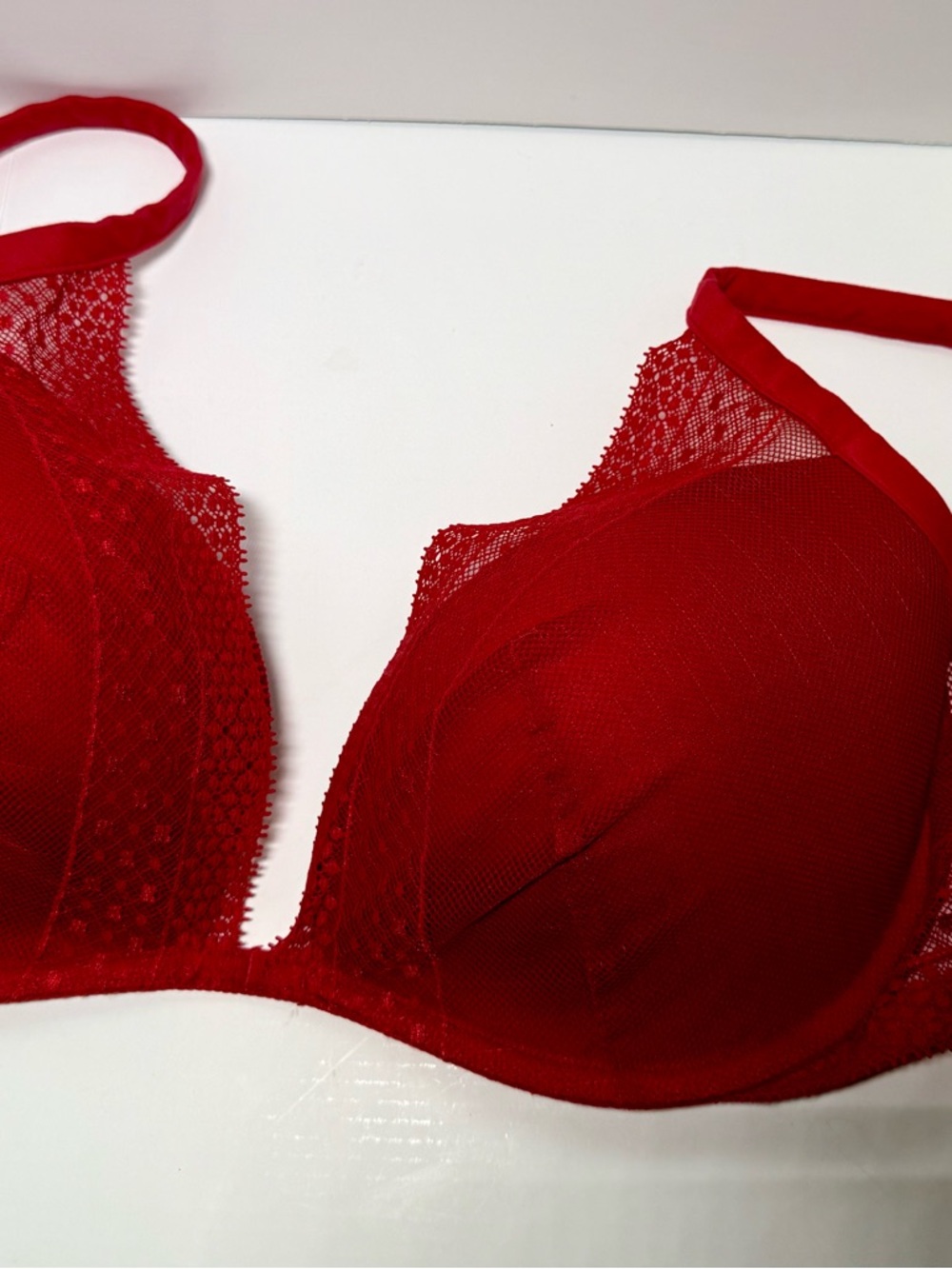 Victoria's Secret Red Lace Plunge Bra